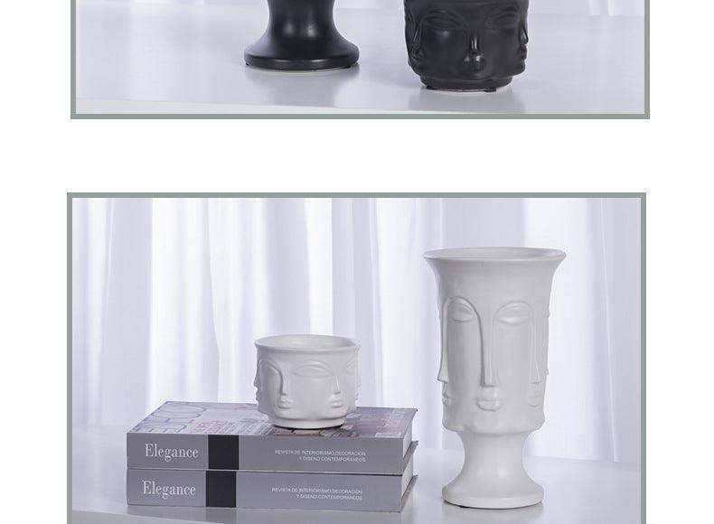 Electroplating Decoration Ceramic Electroplating Vase Ceramic Flower Pot Art Face Vase - Pacisia