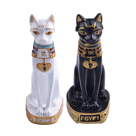 Egyptian Cat Figurine Statue Decoration Vintage Cat Goddess Bastet Statue Home Garden - Pacisia
