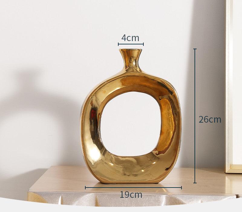 Electroplated Silver Ceramic Vase Desktop Decoration - Pacisia