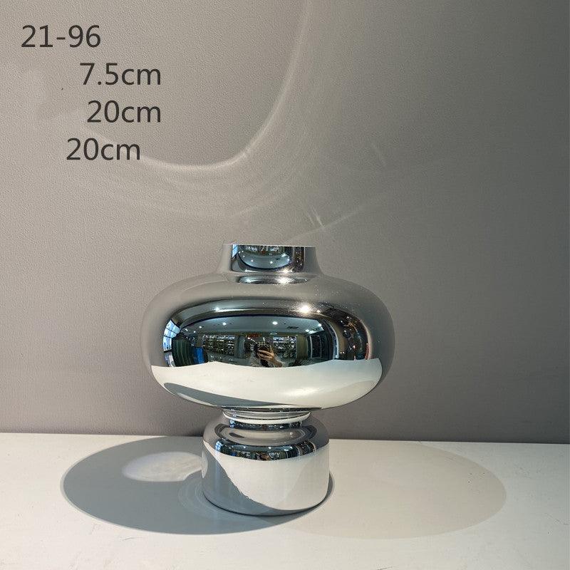 Electroplated Silver Mirror Glass Vase - Pacisia