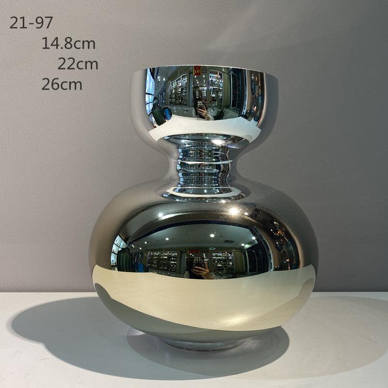 Electroplated Silver Mirror Glass Vase - Pacisia