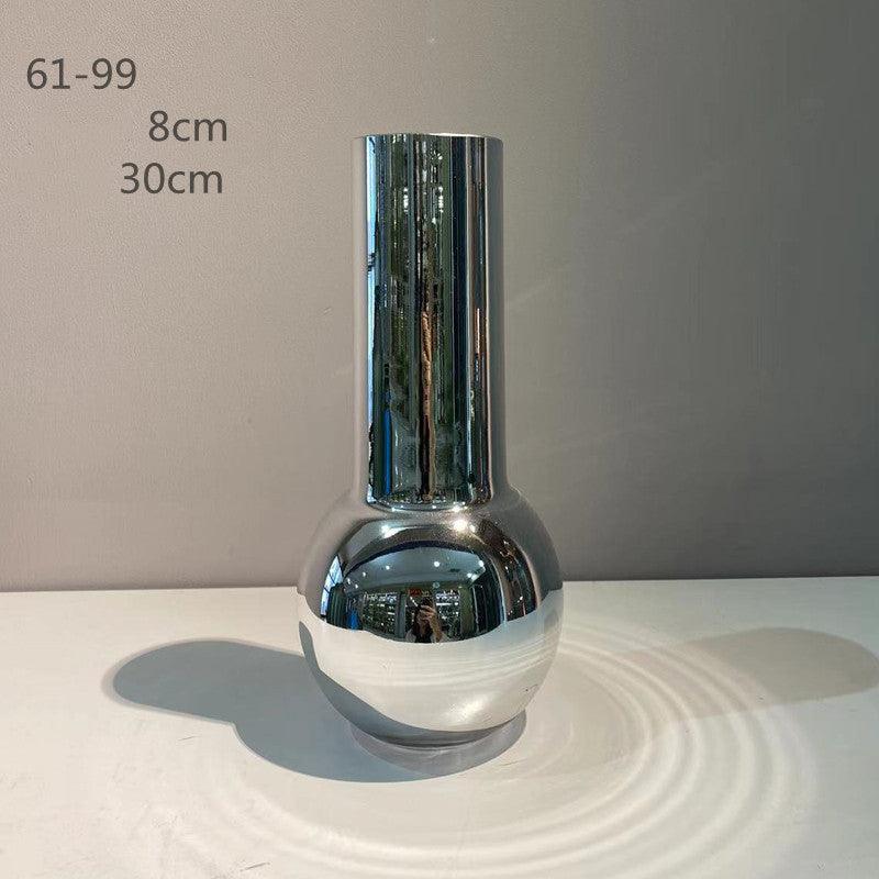 Electroplated Silver Mirror Glass Vase - Pacisia