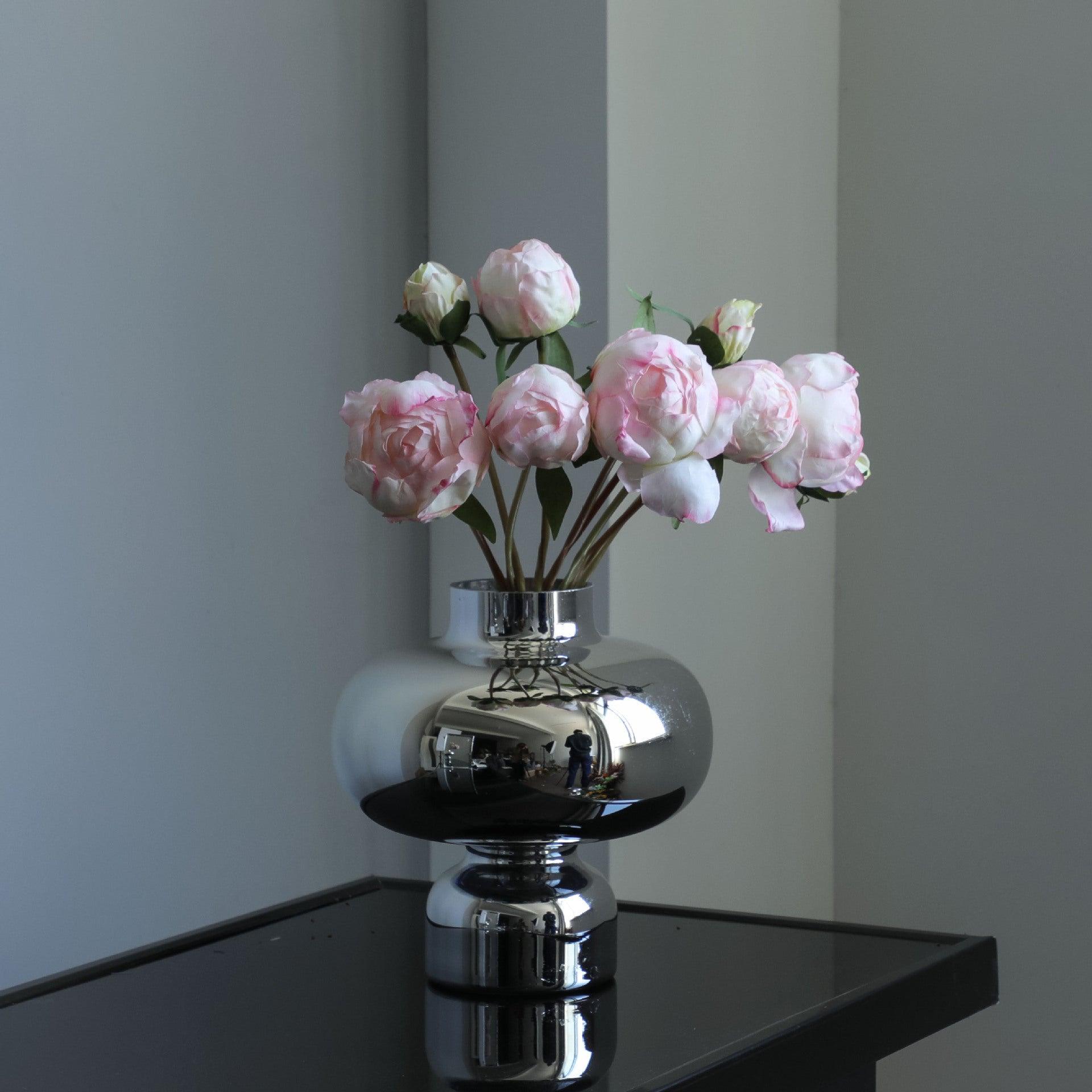 Electroplated Silver Mirror Glass Vase - Pacisia