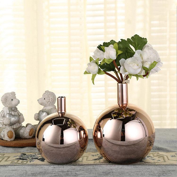 Electroplating Gradient Glass Small Vase, Dried Flowers, Light Luxury Ornaments - Pacisia