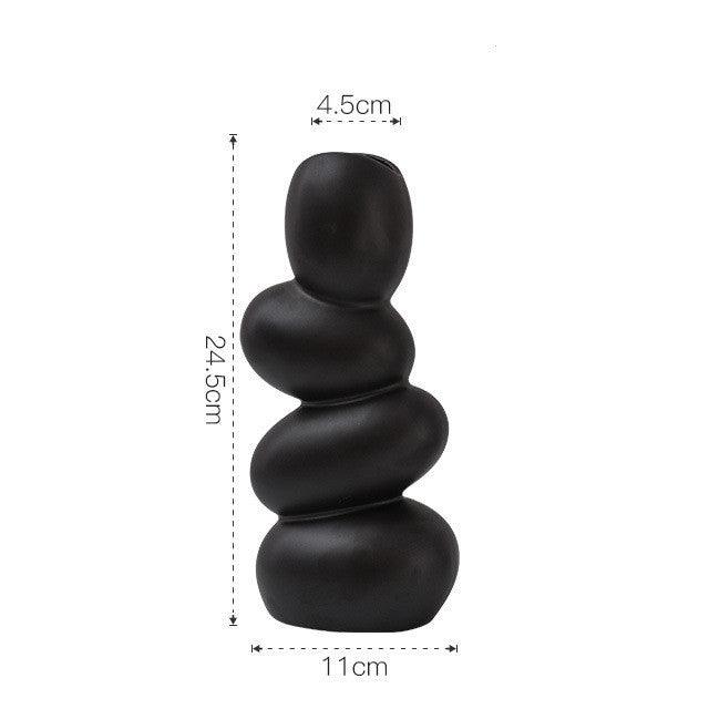 Elegant Egg Shaped Matte Ceramic Decorative Table Art Vase - Pacisia
