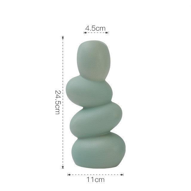 Elegant Egg Shaped Matte Ceramic Decorative Table Art Vase - Pacisia