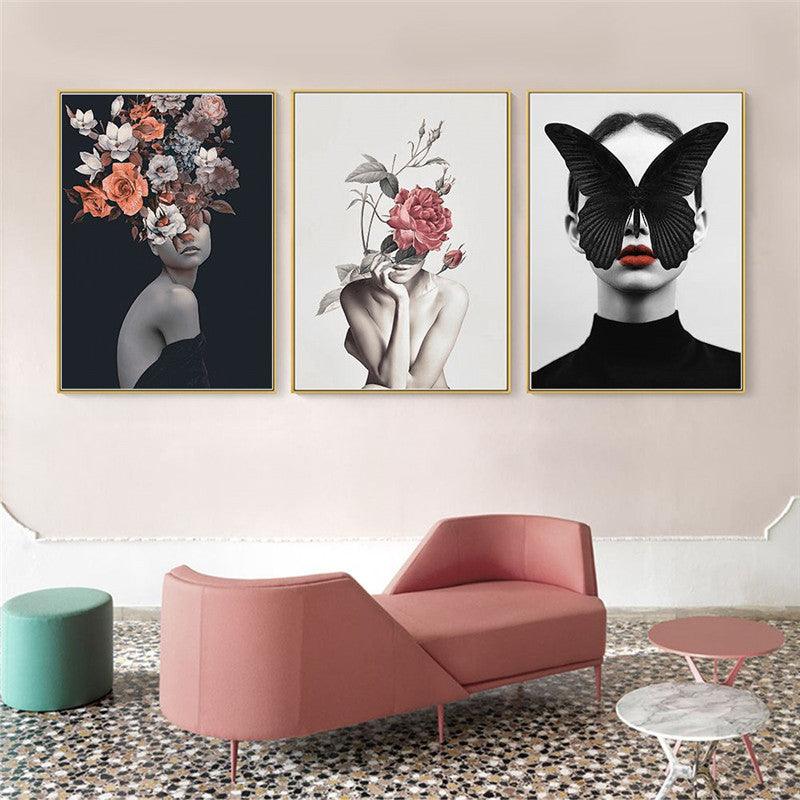 Elegant Floral and Abstract Modern Art Canvas Posters - Set of 3 | Pacisia - Pacisia