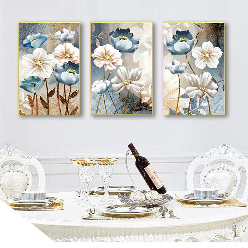 Elegant Floral Canvas Painting - Framed Modern Wall Art for Living Room Decor - Pacisia
