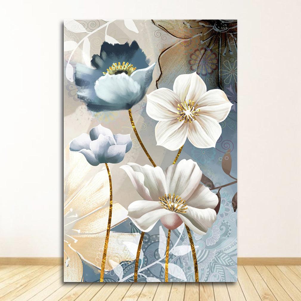 Elegant Floral Canvas Painting - Framed Modern Wall Art for Living Room Decor - Pacisia