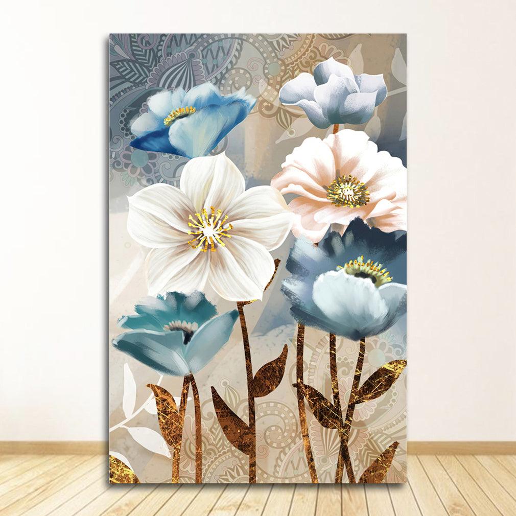 Elegant Floral Canvas Painting - Framed Modern Wall Art for Living Room Decor - Pacisia
