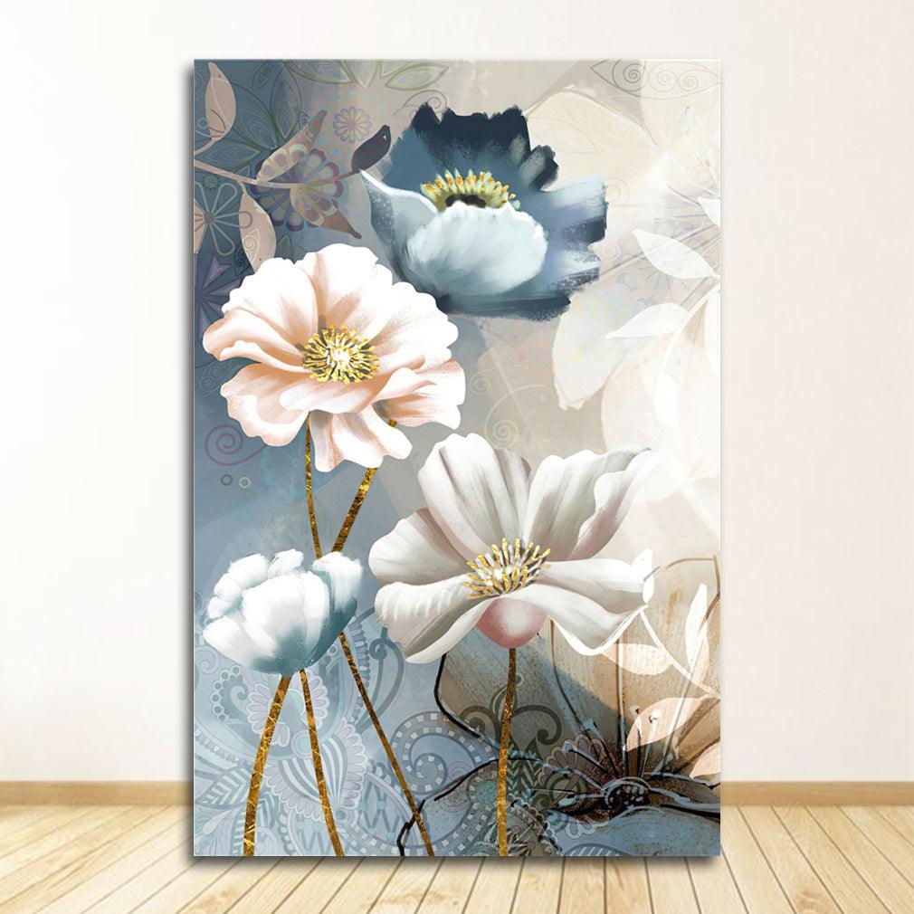 Elegant Floral Canvas Painting - Framed Modern Wall Art for Living Room Decor - Pacisia