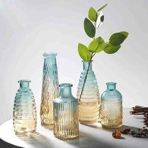 Embossed glass transparent vase tabletop decoration - Pacisia