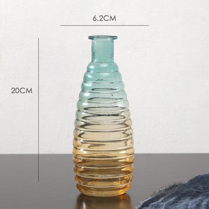 Embossed glass transparent vase tabletop decoration - Pacisia