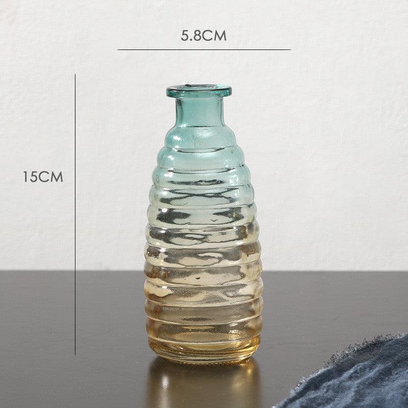 Embossed glass transparent vase tabletop decoration - Pacisia