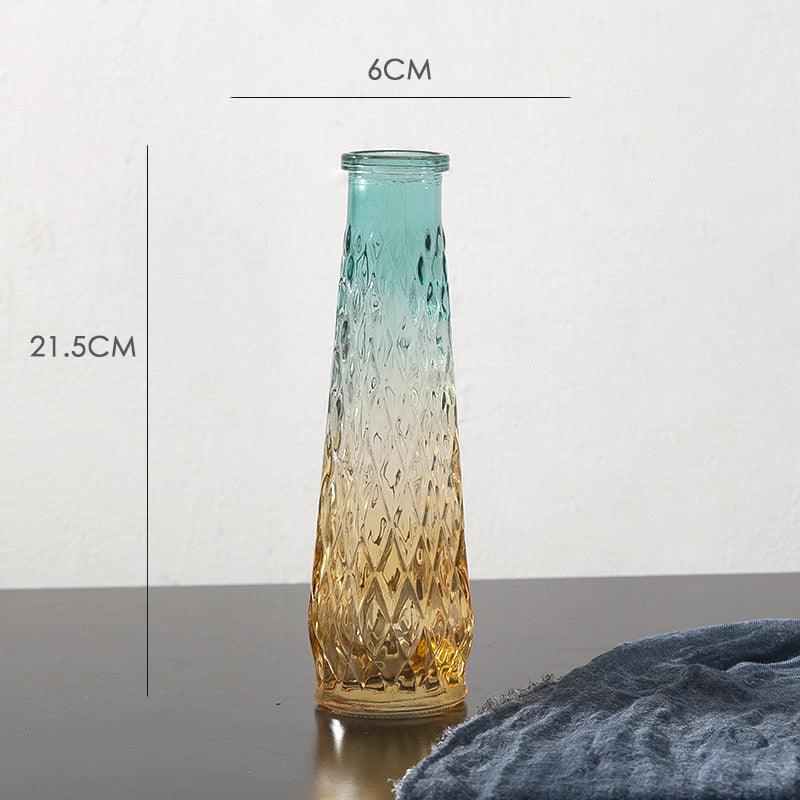 Embossed glass transparent vase tabletop decoration - Pacisia