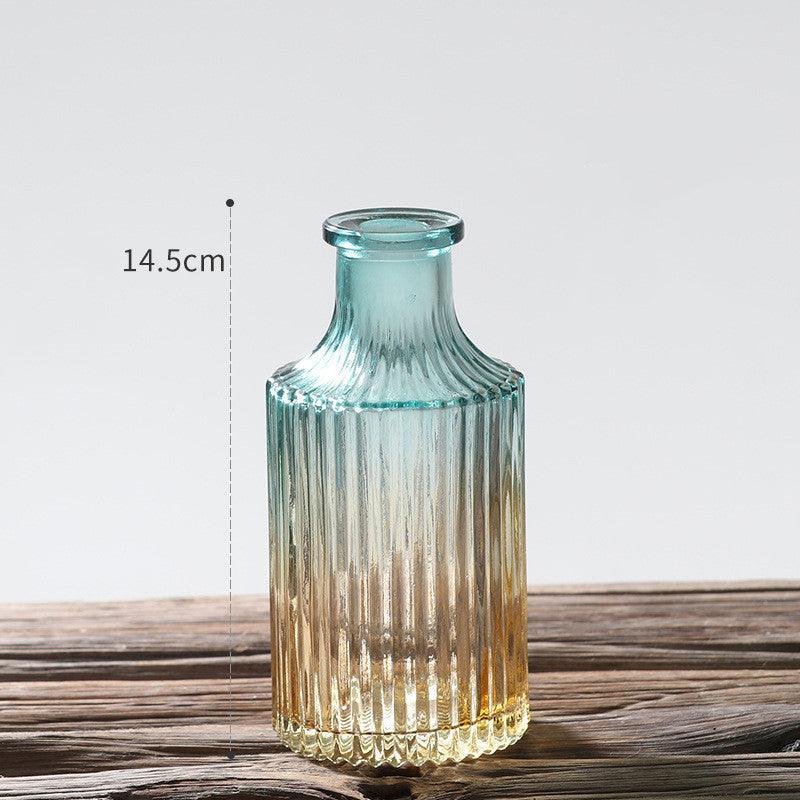 Embossed glass transparent vase tabletop decoration - Pacisia