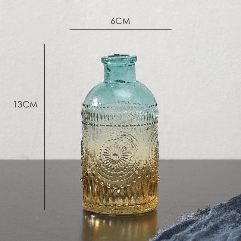 Embossed glass transparent vase tabletop decoration - Pacisia