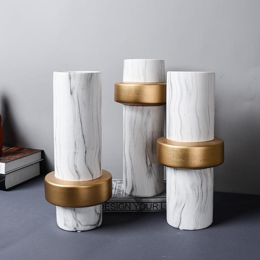 Entrance TV cabinet marble ceramic vase decoration - Pacisia