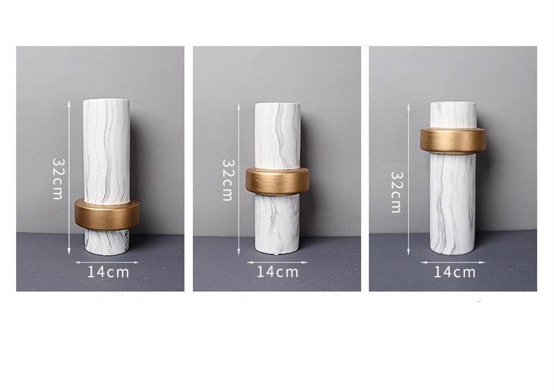 Entrance TV cabinet marble ceramic vase decoration - Pacisia