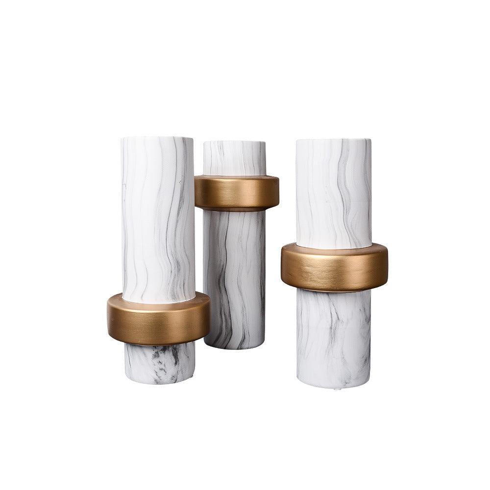 Entrance TV cabinet marble ceramic vase decoration - Pacisia