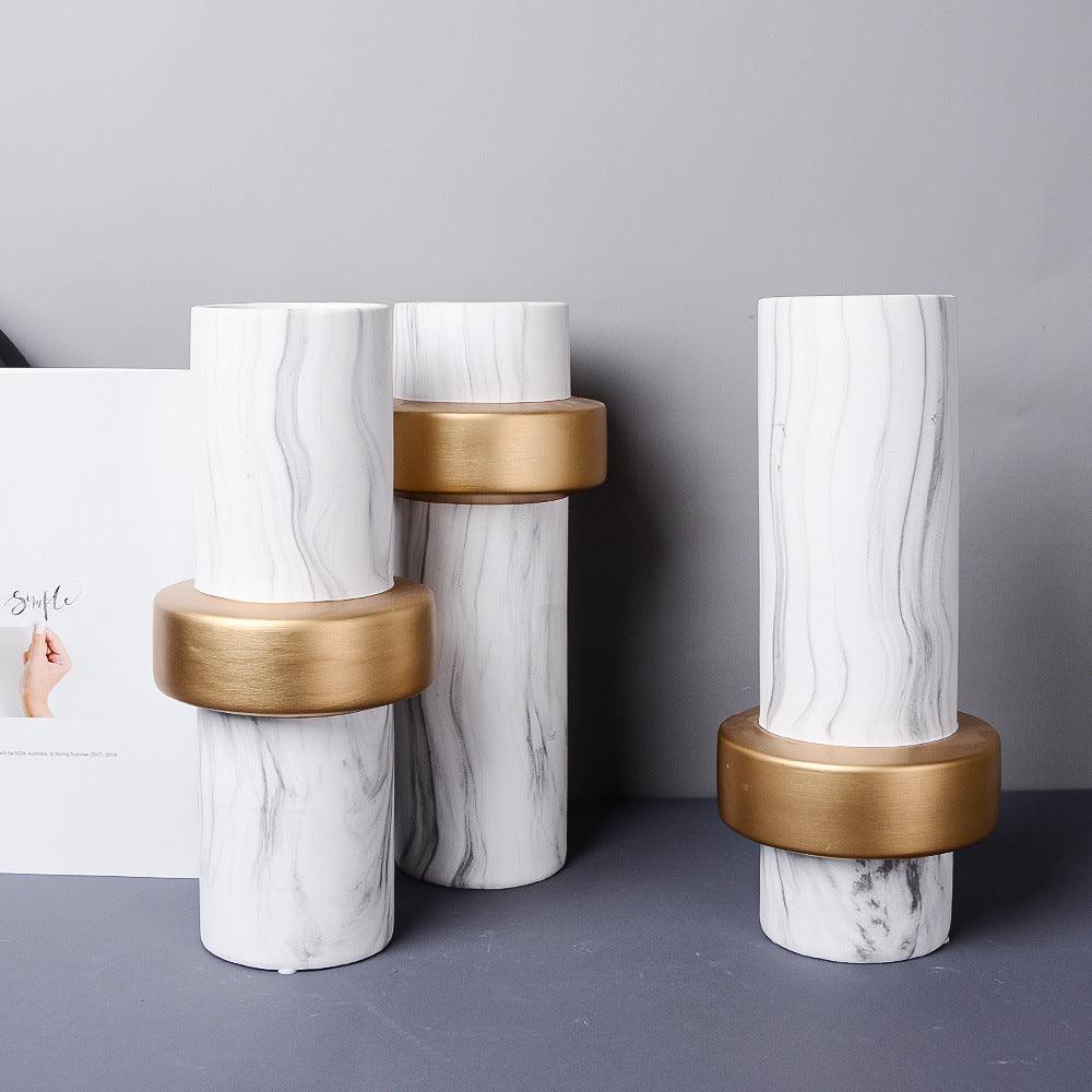 Entrance TV cabinet marble ceramic vase decoration - Pacisia