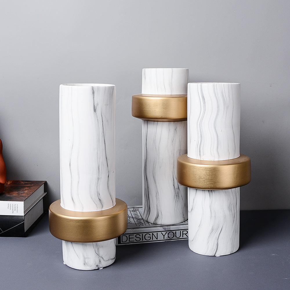 Entrance TV cabinet marble ceramic vase decoration - Pacisia