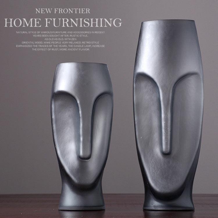 European And American Creative Modern Face Glass Vase Decoration - Pacisia