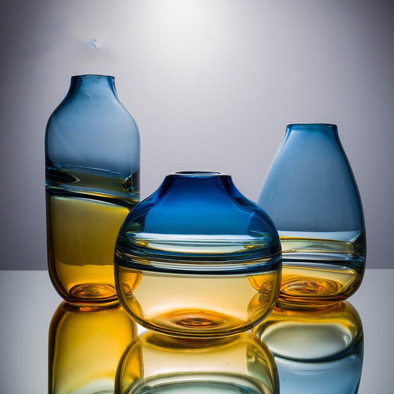 European Modern Transparent Color Simple Color Matching Vase Glass - Pacisia