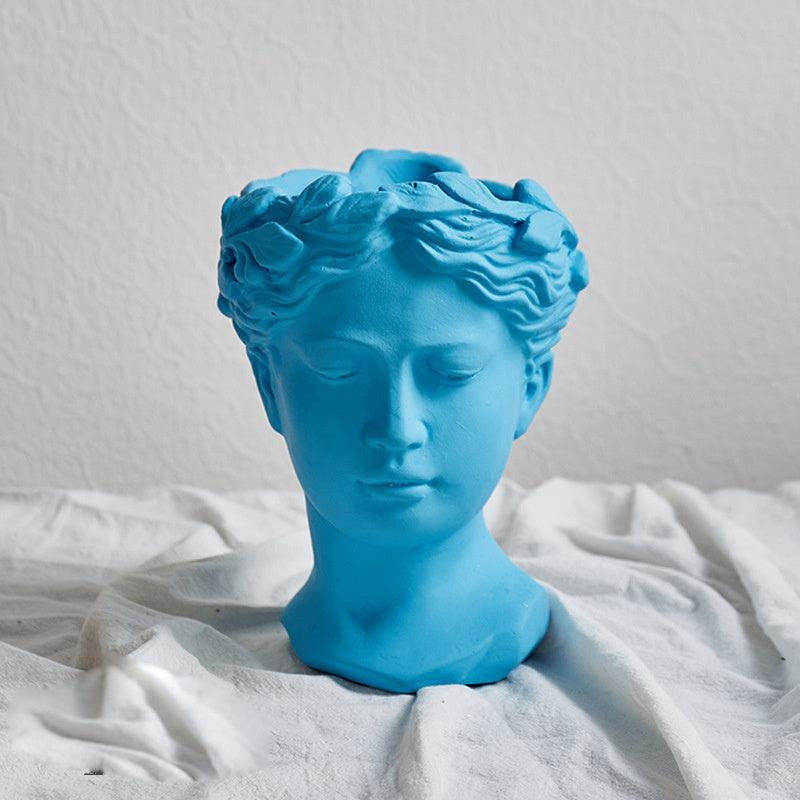 European Style Art Vase Cement Head Flower Pot - Pacisia