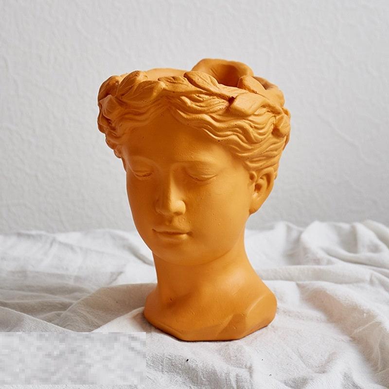 European Style Art Vase Cement Head Flower Pot - Pacisia