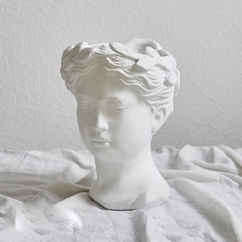 European Style Art Vase Cement Head Flower Pot - Pacisia