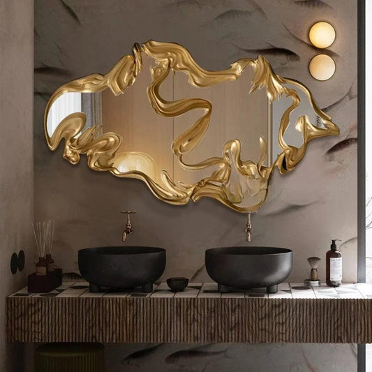European style light luxury decorative mirror bedroom mirror wall mounted bathroom mirror art entrance mirror customization - Pacisia