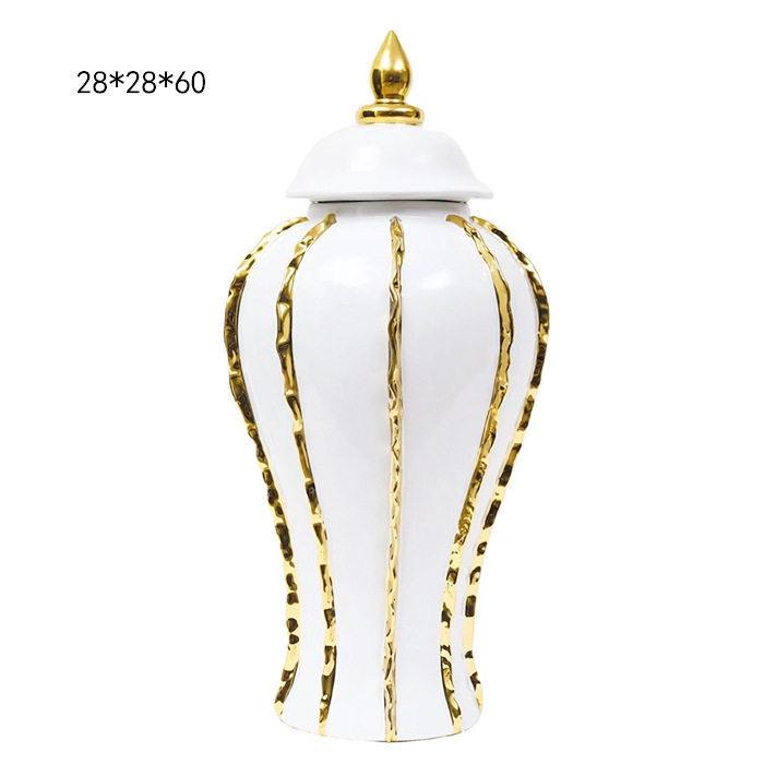 European Style Light Luxury Electroplated Ceramic Vase - Pacisia