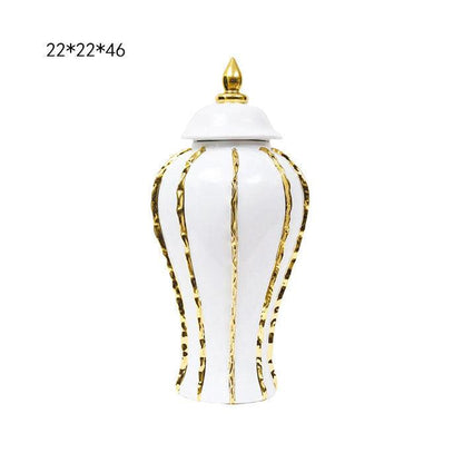 European Style Light Luxury Electroplated Ceramic Vase - Pacisia