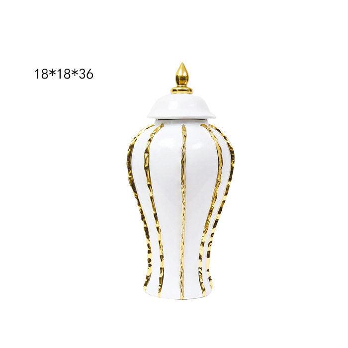 European Style Light Luxury Electroplated Ceramic Vase - Pacisia