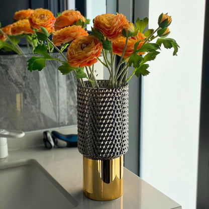 European Style Light Luxury Electroplated Golden Glass Vase Decoration - Pacisia