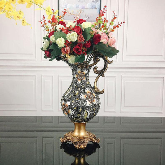 European-Style Milk Jug Vase Decoration Living Room Floral Arrangement Dried Flowers Retro Creative - Pacisia