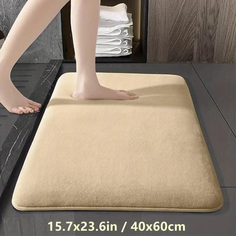 Solid Color Bathroom Toilet Floor Mat Entrance Home Use Non-slip Water-absorbing Quick-drying Door Mat - Pacisia