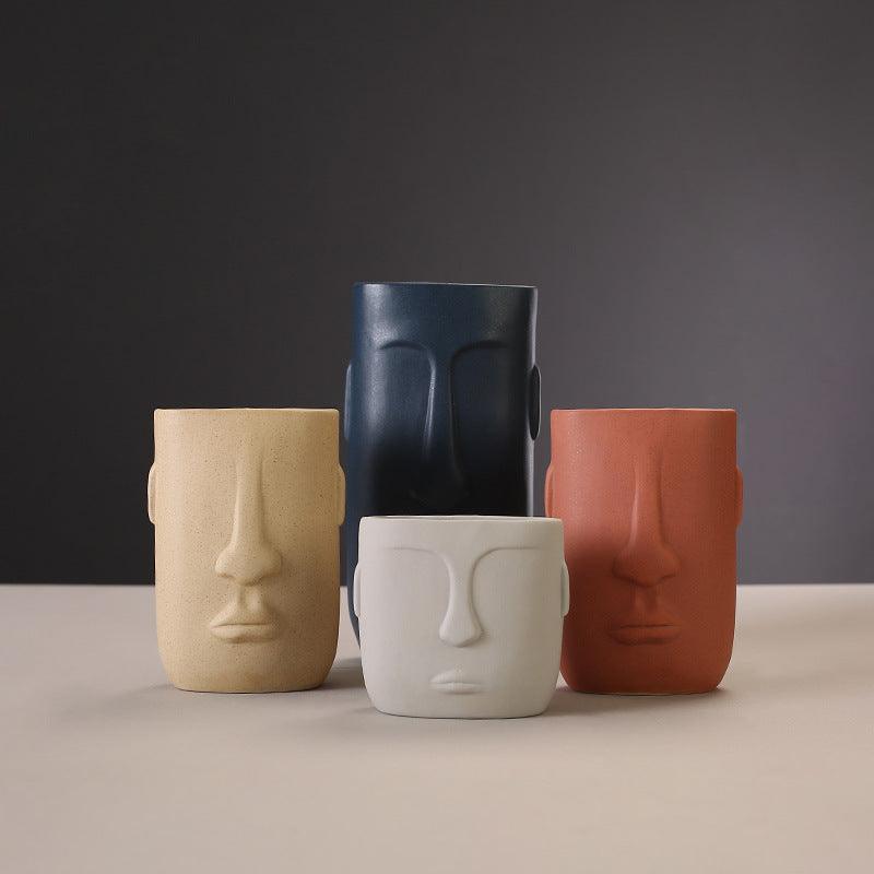 Face Ceramic Vase Creative Simplicity - Pacisia