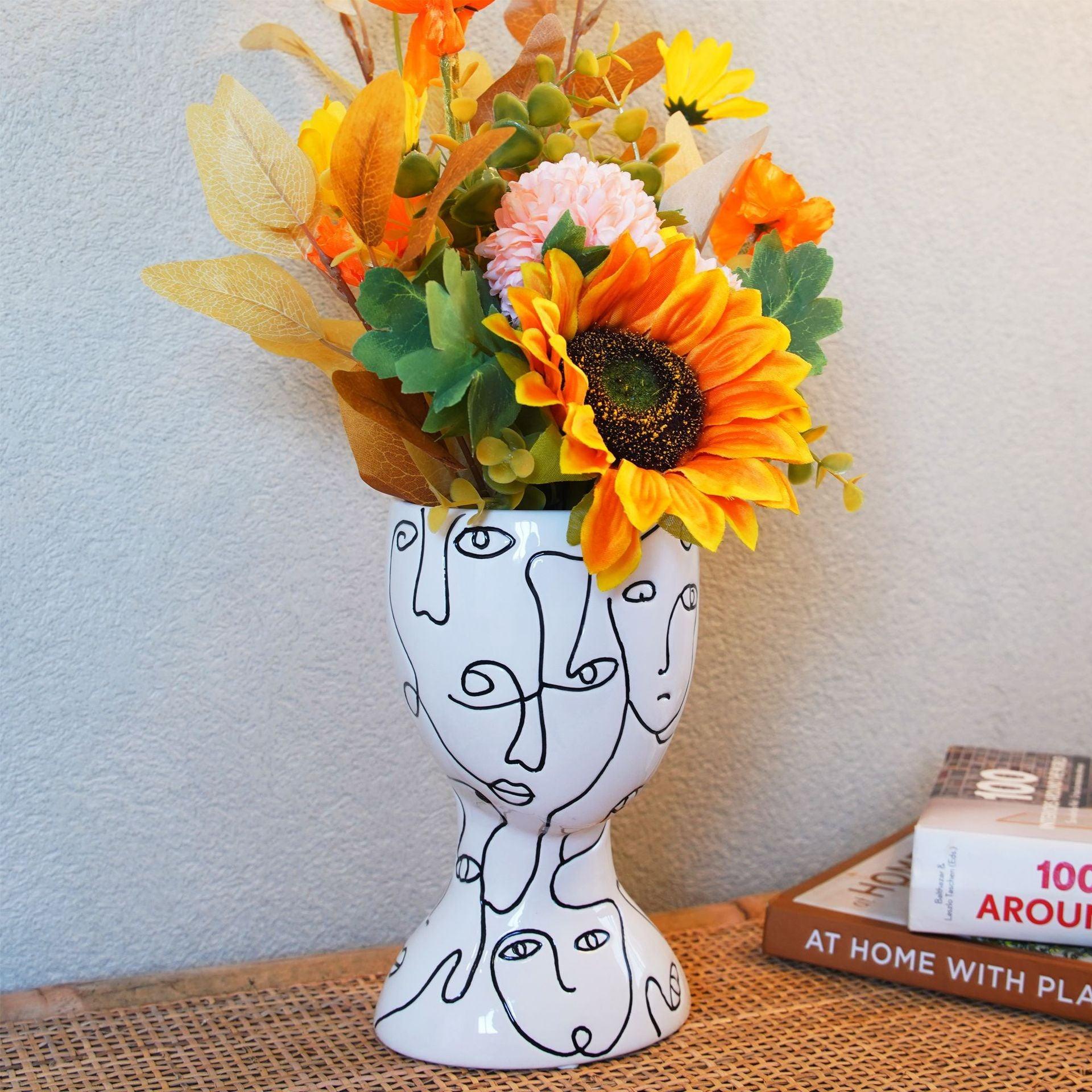 Face Ceramic Vase Ornaments - Pacisia