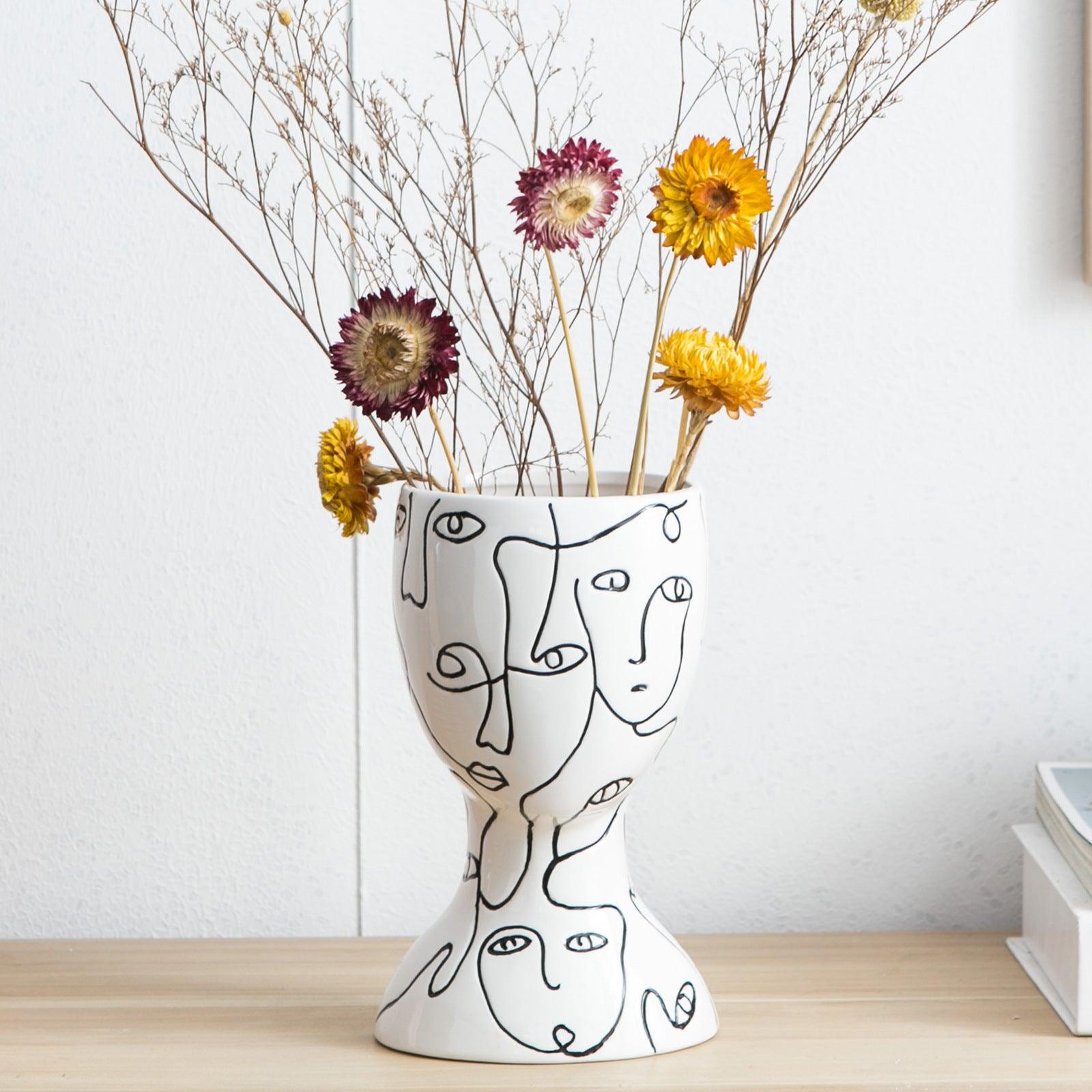 Face Ceramic Vase Ornaments - Pacisia