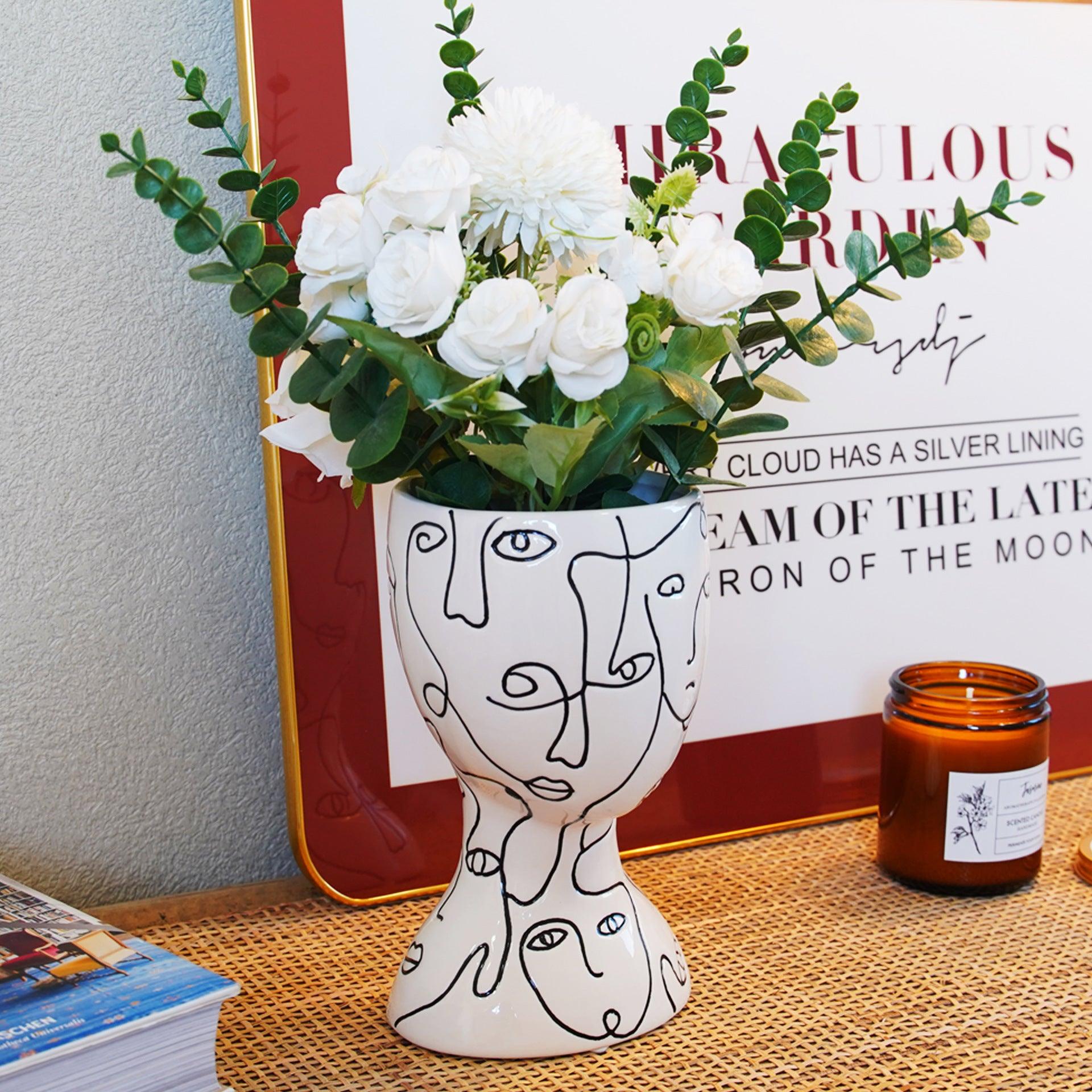 Face Ceramic Vase Ornaments - Pacisia