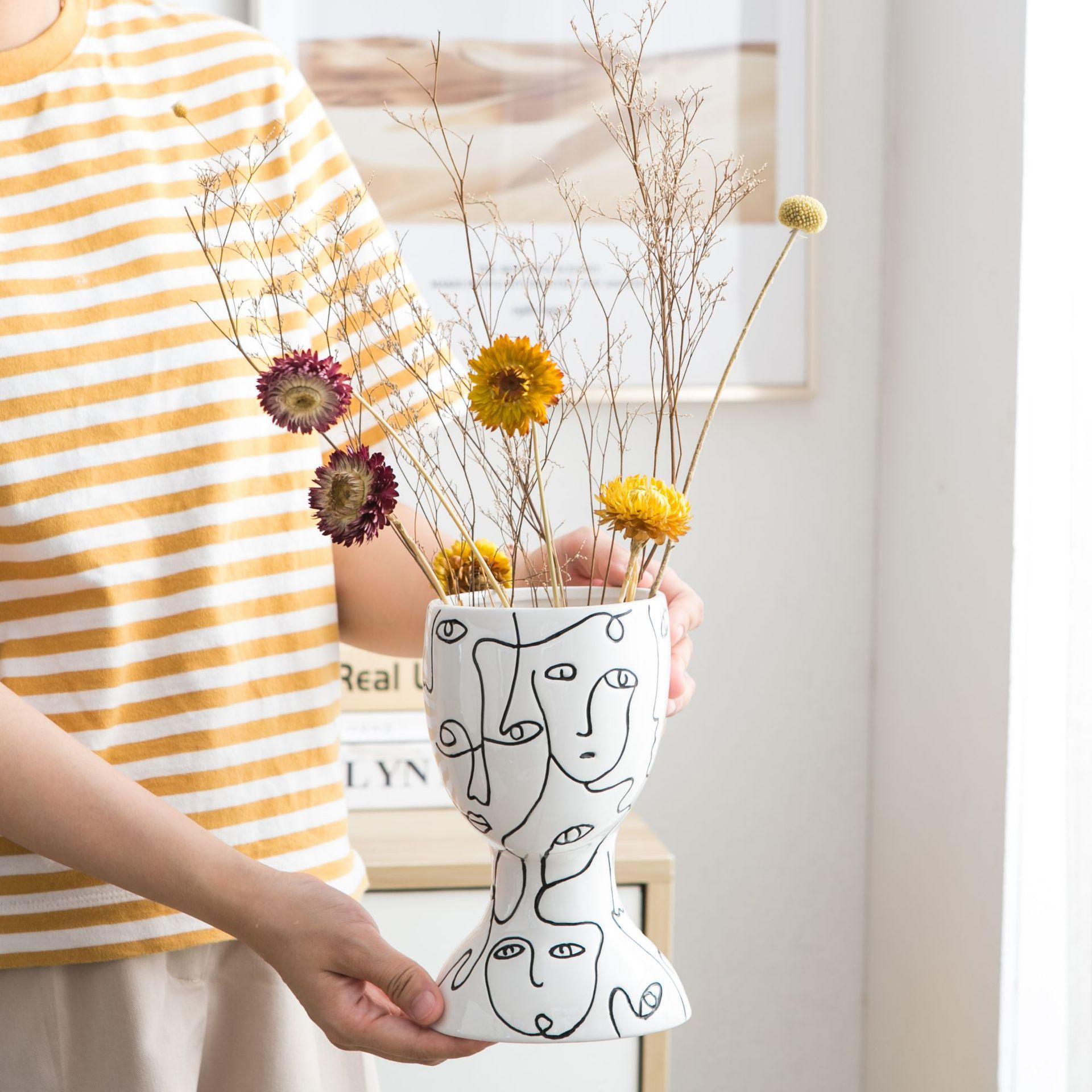 Face Ceramic Vase Ornaments - Pacisia