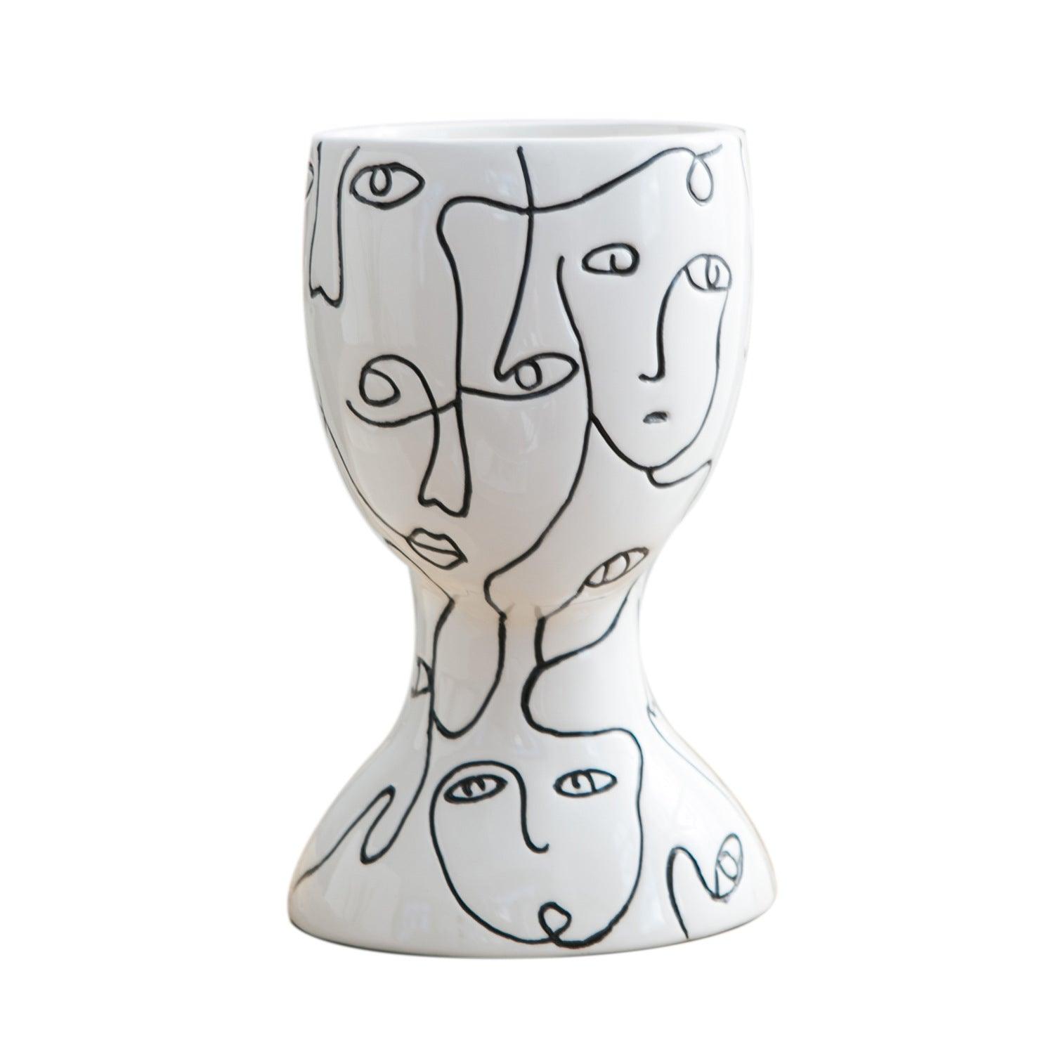 Face Ceramic Vase Ornaments - Pacisia