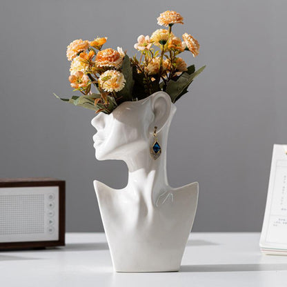 Fashion Artistic Ceramic Vase With Eardrop - Pacisia