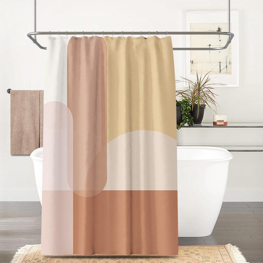 Fashion Color Block Perforated Suit Shower Curtain - Pacisia