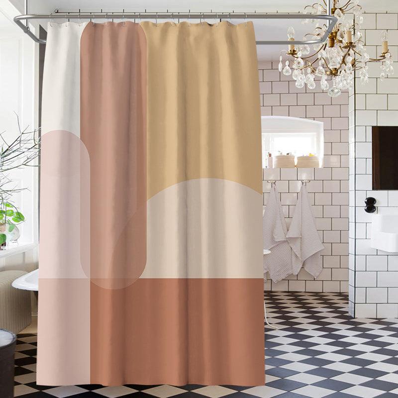 Fashion Color Block Perforated Suit Shower Curtain - Pacisia
