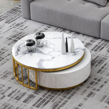 Fashion Net Red Marble Round Coffee Table - Pacisia