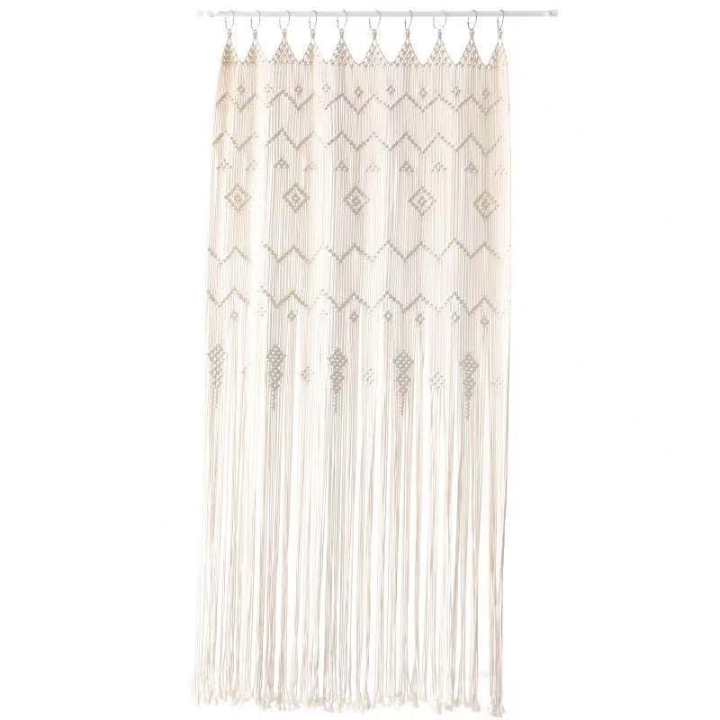 Finished Hoop Door Curtain Bohemian Tapestry Hand Woven Curtain European Style - Pacisia