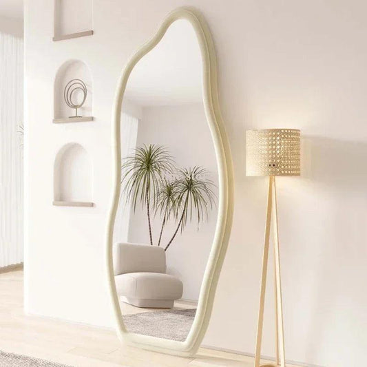 Floor Length Decorative Mirrors Wall Wavy Full Body Decorative Mirrors Nordic Cute Hogar Y Decoracion Room Decoration Aesthetic - Pacisia